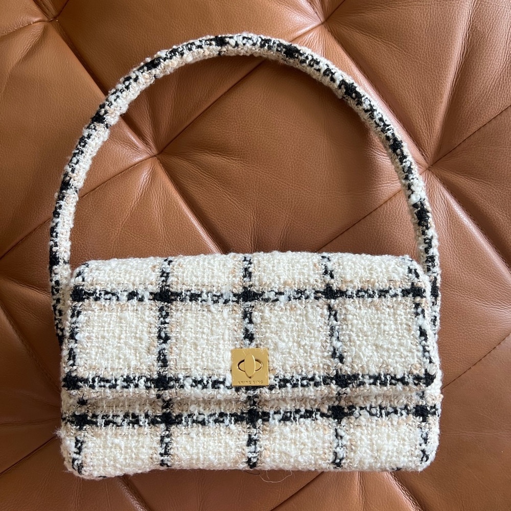 Anine Bing Nico Bag Beige Plaid